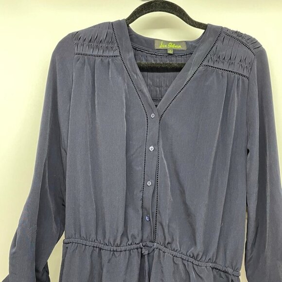 Sam Edelman Navy blue buttoned romper 3/4  sleeve - Picture 6 of 15